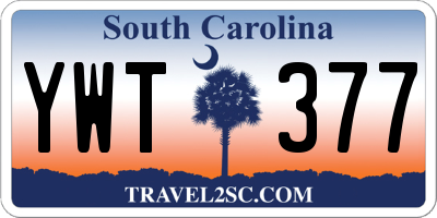 SC license plate YWT377