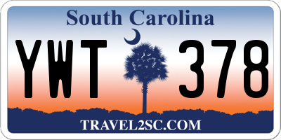 SC license plate YWT378