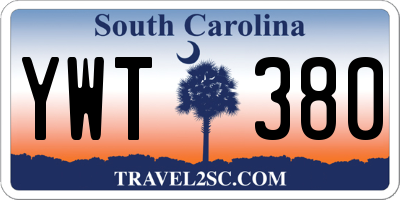 SC license plate YWT380