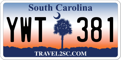 SC license plate YWT381