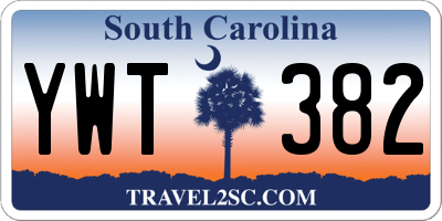SC license plate YWT382