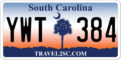 SC license plate YWT384