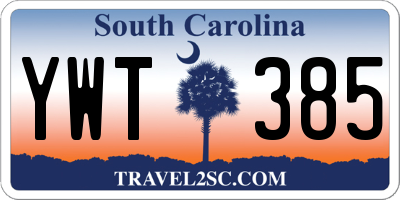 SC license plate YWT385