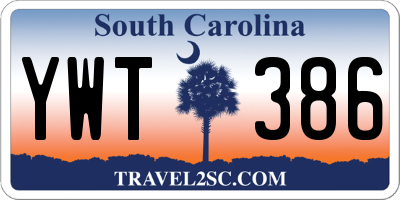 SC license plate YWT386
