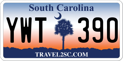 SC license plate YWT390