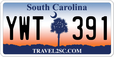 SC license plate YWT391