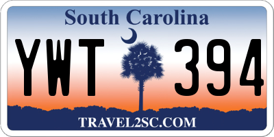 SC license plate YWT394