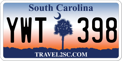 SC license plate YWT398