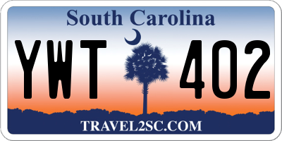 SC license plate YWT402