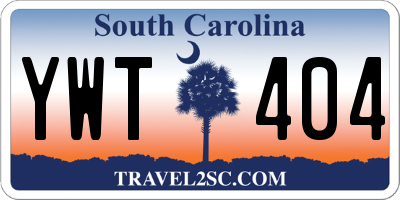 SC license plate YWT404