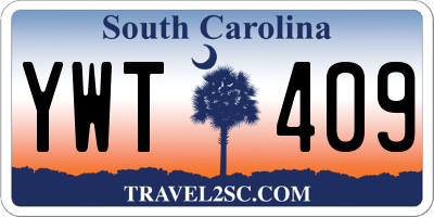SC license plate YWT409