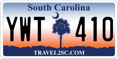 SC license plate YWT410