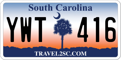 SC license plate YWT416
