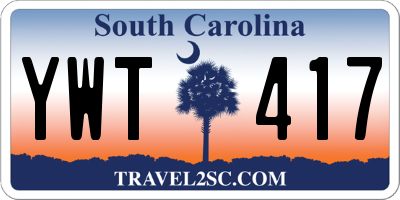 SC license plate YWT417