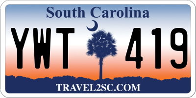 SC license plate YWT419