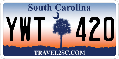 SC license plate YWT420