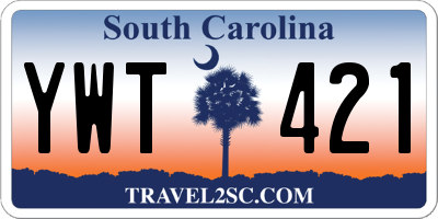 SC license plate YWT421