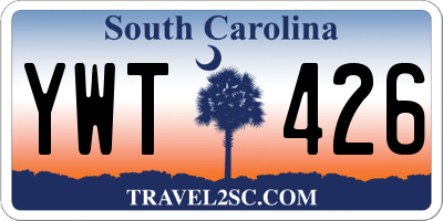 SC license plate YWT426
