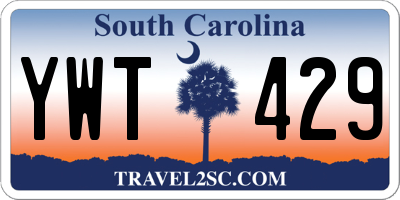 SC license plate YWT429