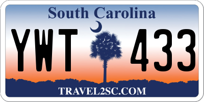SC license plate YWT433