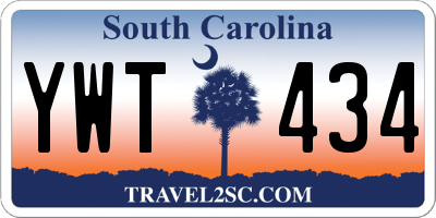 SC license plate YWT434