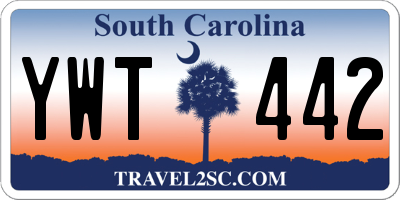 SC license plate YWT442