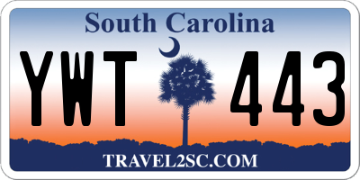 SC license plate YWT443