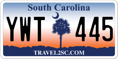 SC license plate YWT445