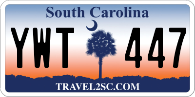 SC license plate YWT447