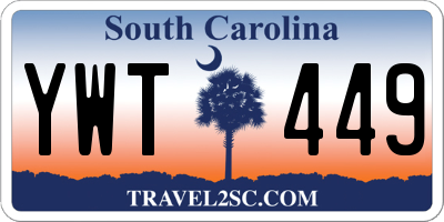 SC license plate YWT449