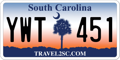 SC license plate YWT451
