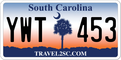 SC license plate YWT453