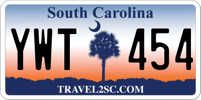 SC license plate YWT454