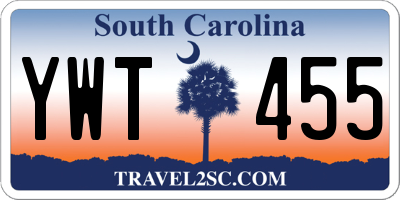 SC license plate YWT455
