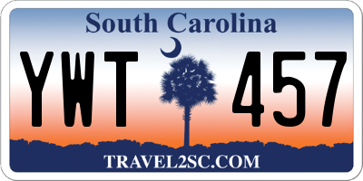 SC license plate YWT457