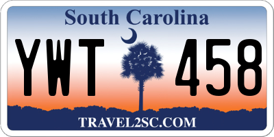 SC license plate YWT458
