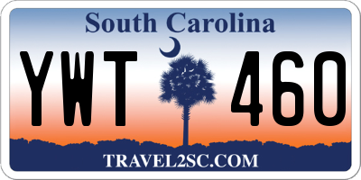 SC license plate YWT460