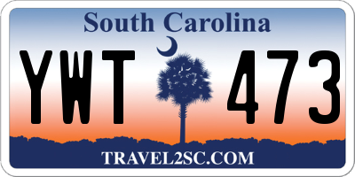 SC license plate YWT473