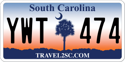 SC license plate YWT474