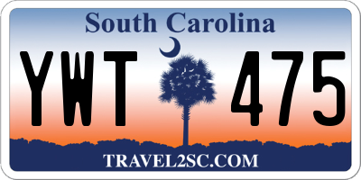 SC license plate YWT475