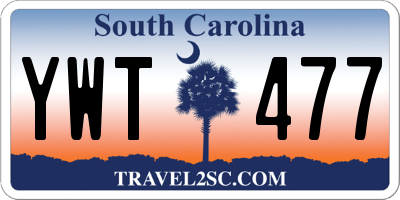 SC license plate YWT477