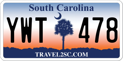 SC license plate YWT478