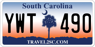 SC license plate YWT490