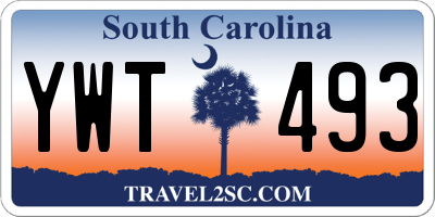 SC license plate YWT493