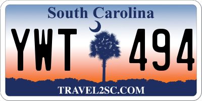 SC license plate YWT494