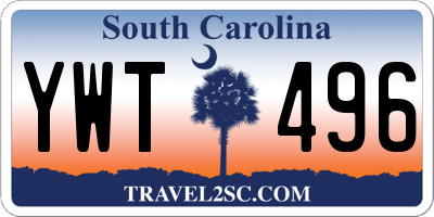 SC license plate YWT496