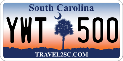 SC license plate YWT500