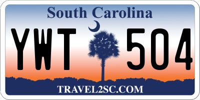 SC license plate YWT504