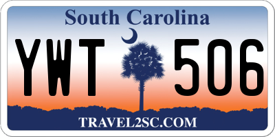SC license plate YWT506