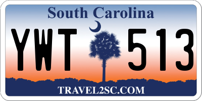 SC license plate YWT513